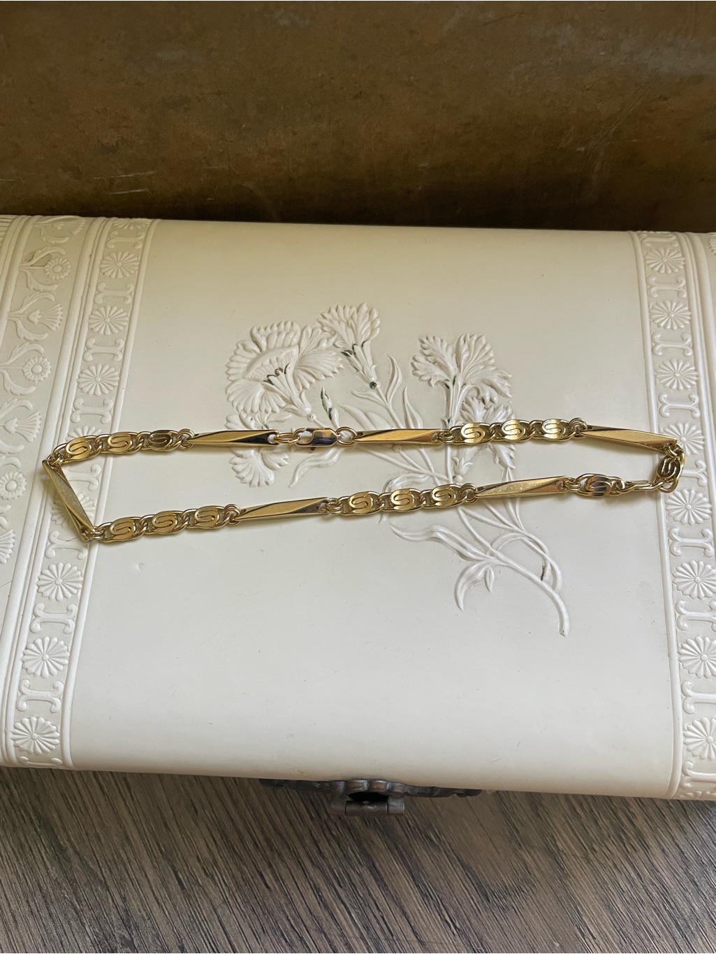 Vintage ByzantineStyle Link Chain Bracelet Gold Tone Plated